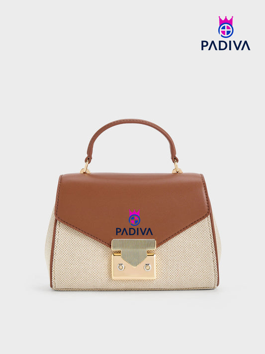 PADIVA™- Eudora Canvas Top Handle Bag - Tan