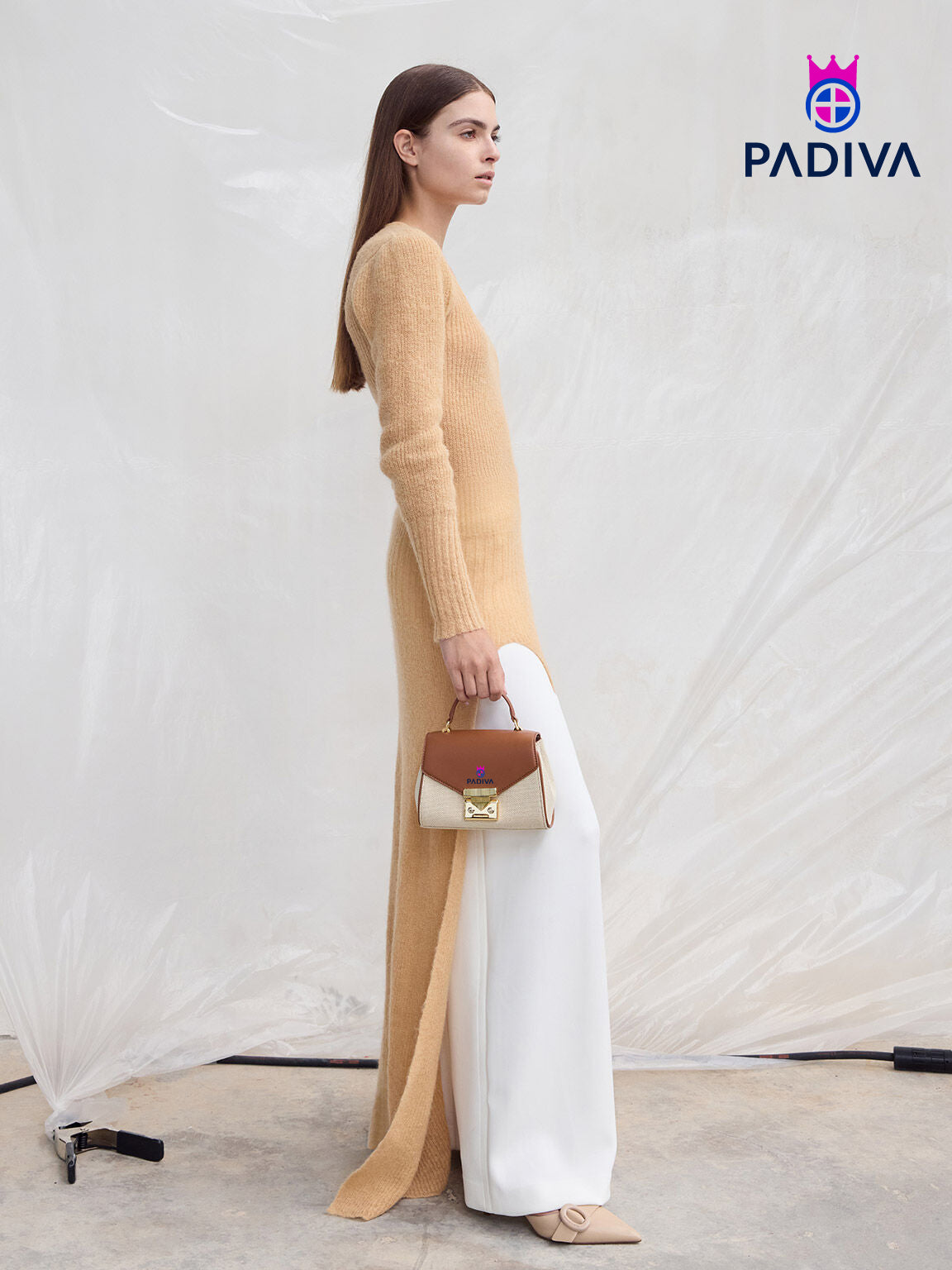 PADIVA™- Eudora Canvas Top Handle Bag - Tan